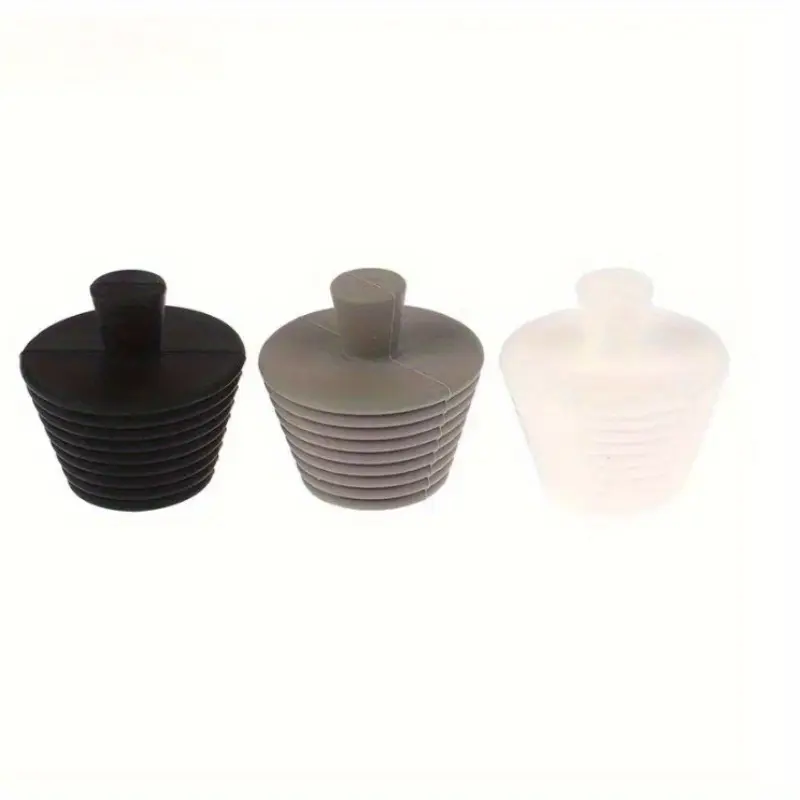 1pc Silicone Conical Screw Plug for Bathroom Sink & Bathtub Drain - Leak-Proof Sealing Plug with Easy-Grip Handle, Durable Pipe Drain Cover for Shower, Bathtub, Sink - Black, White, Light Blue Options, Bathtub Accessories, Shower Drain Cover, Modern Bathr