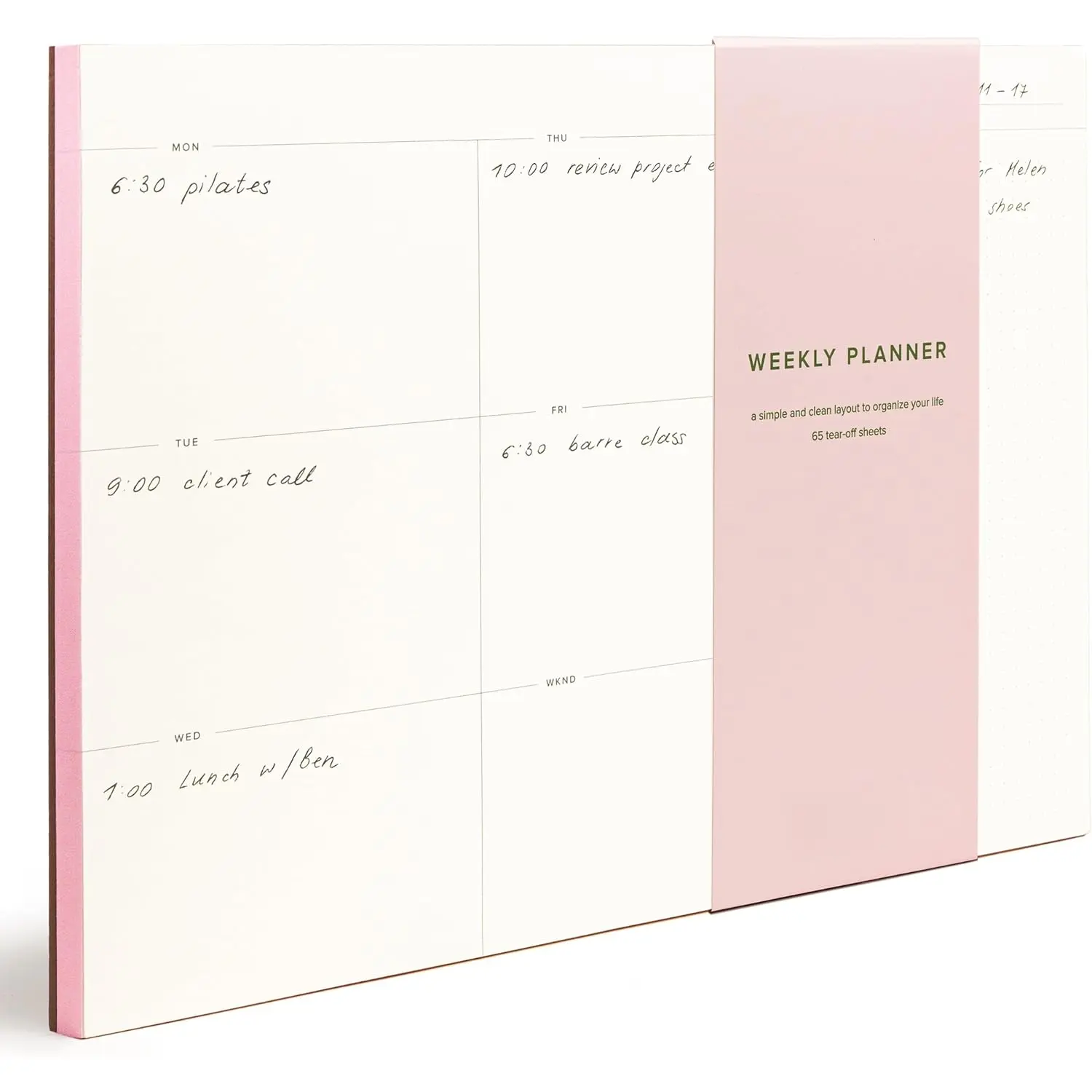 Daily and Weekly To-Do List Notepad - Desk Pad for Work and Study, Pink, 11.7x8.3 Inches