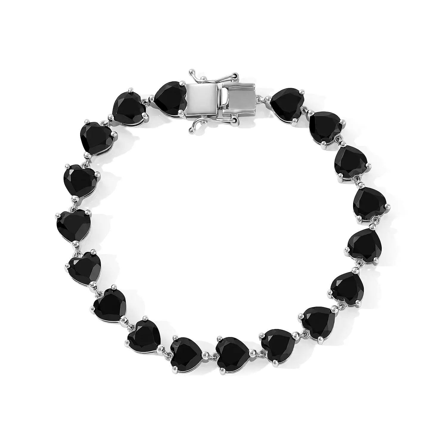 EverTrue Thai Black Spinel Bracelet in Platinum Bond (7.25 In) 30.65 ctw