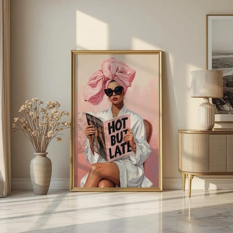 Funny Bathroom Wall Art Pink Printable Feminine Quirky Poster Boho Chic Bathroom Wall Decor Cute Preppy Feminist Print For Collage Dorm Room