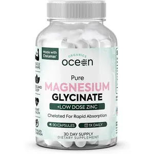 Maximum Strength Chelated Magnesium Glycinate with Zinc Supplement for Women and Men for Muscle Cramps Sleep Support Relaxation and Stress Relief High Absorption Daily Minerals 90 Capsules