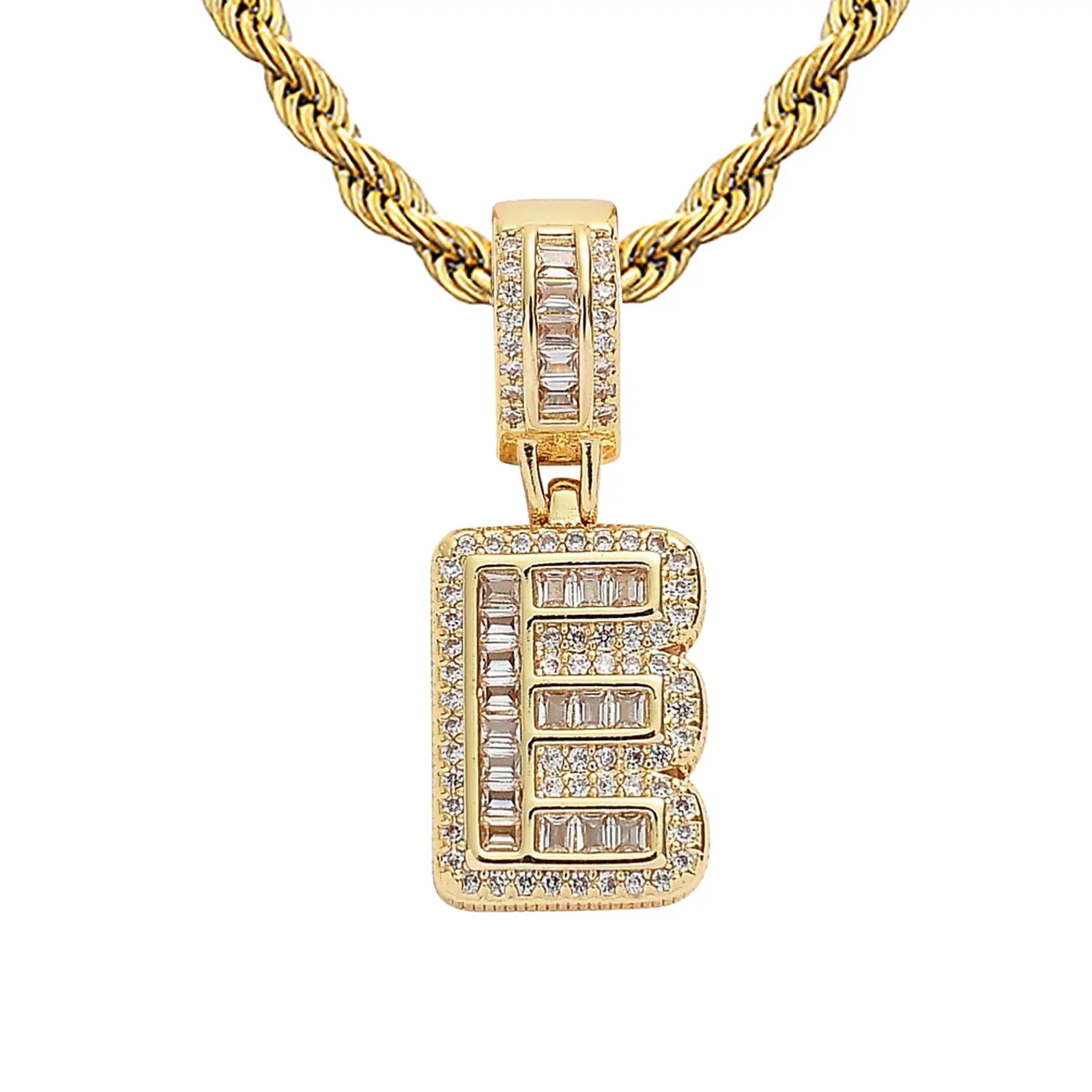 Initial Letter Necklace for Women Men, Letter A-Z Pendant Initial Necklace with 24 Inch Rope Chain Name Letter Necklaces Jewelry Cifts