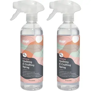 Premium Quilting & Crafting Spray Bottle – Fabric Spray for Cutting, Creasing, & Sewing – Best Press Spray Starch for Quilting to Flatten Seams & Wrinkles – Wrinkle Spray (16oz Trigger) 2 Pack