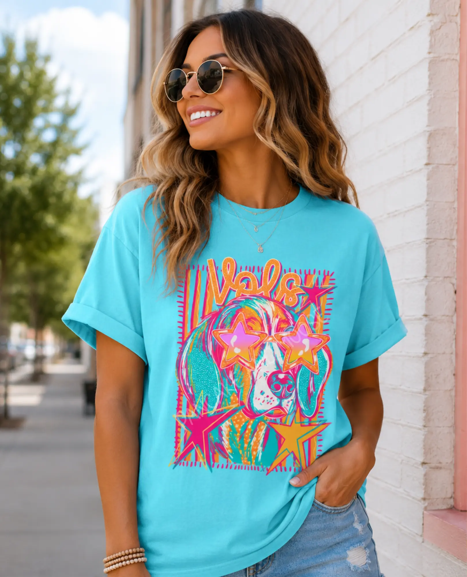 Bluetick Coonhound Graphic Tee – Colorful Retro Dog Comfort Colors Shirt