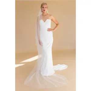 ARWEN CATHEDRAL VEIL WITH BLUSHER EDGED WITH SCATTERED PEARLS