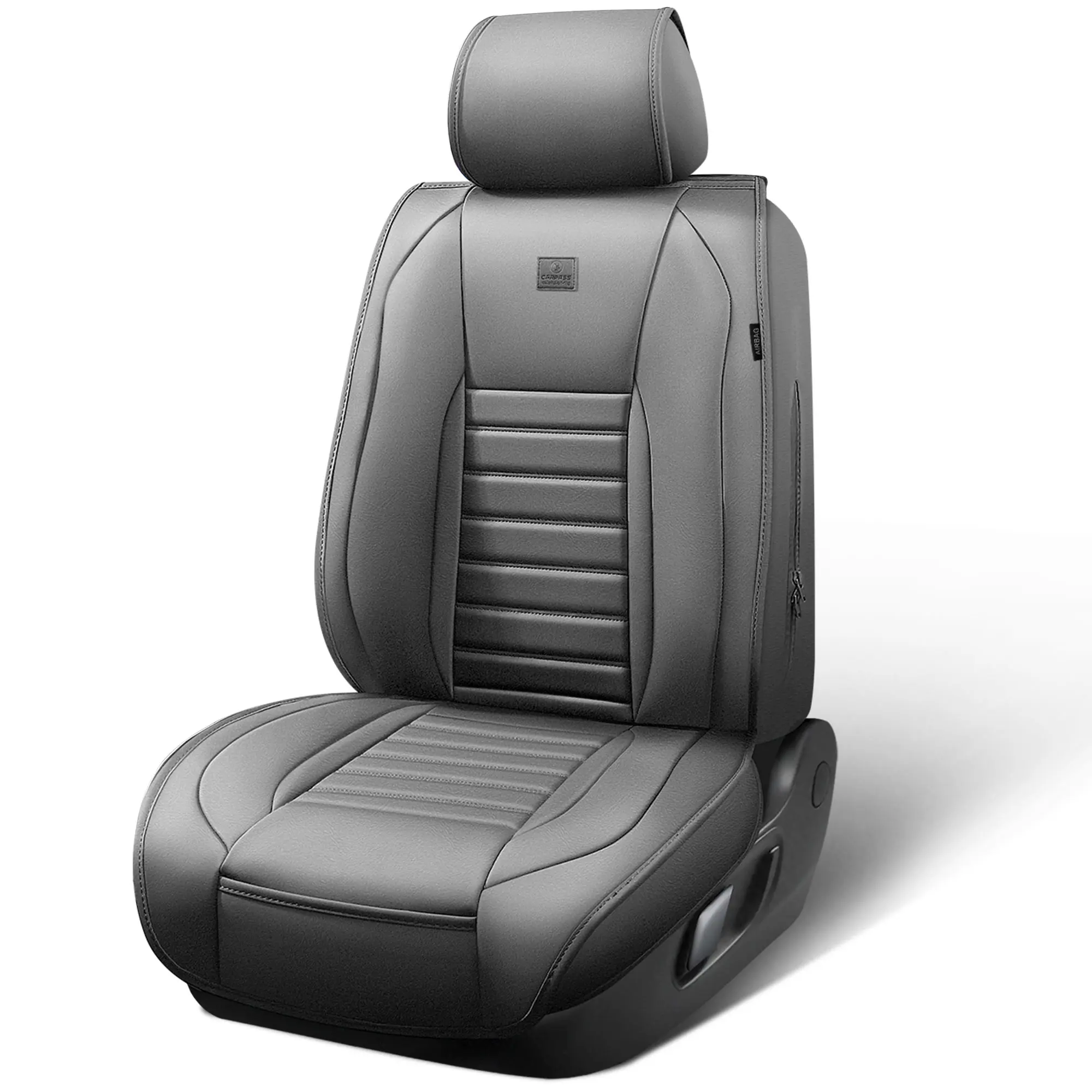 Gray Leather Car Seat Cover
