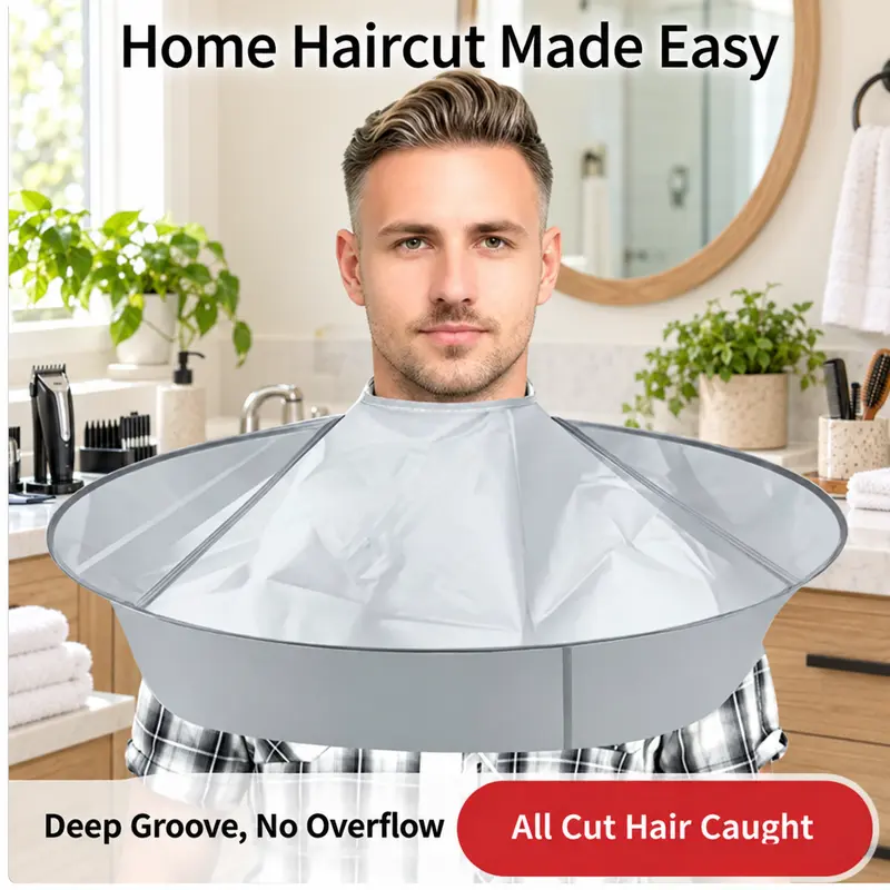 Portable Waterproof Hair Cutting Cape - Reusable Barber Bib Hair Catcher Apron for Household & Salon Use Portable Waterproof Hair Cutting Cape - Reusable Barber Bib Hair Catcher Apron for Household & Salon Use