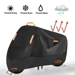 300D Heavy Duty Motorcycle Cover - All Season Waterproof Outdoor Protection with Lock-Holes, Night Reflective & Storage Bag Fits up to 96.5" Cruiser, Touring, Sportbike, Dirt Bike, Scooter