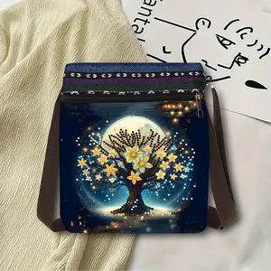 Tree Of Life Diamond Painting Shopping Bag Diamond Art Shoulder Bag Diamond Painting Crossbody Bag 5D Gem Dots Art Messenger Bag for Adults Beginners