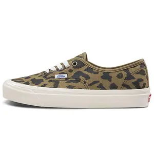 Vans Authentic 44 DX Canvas Leopard Print Low-Top Sneakers for Men and Women in Brown