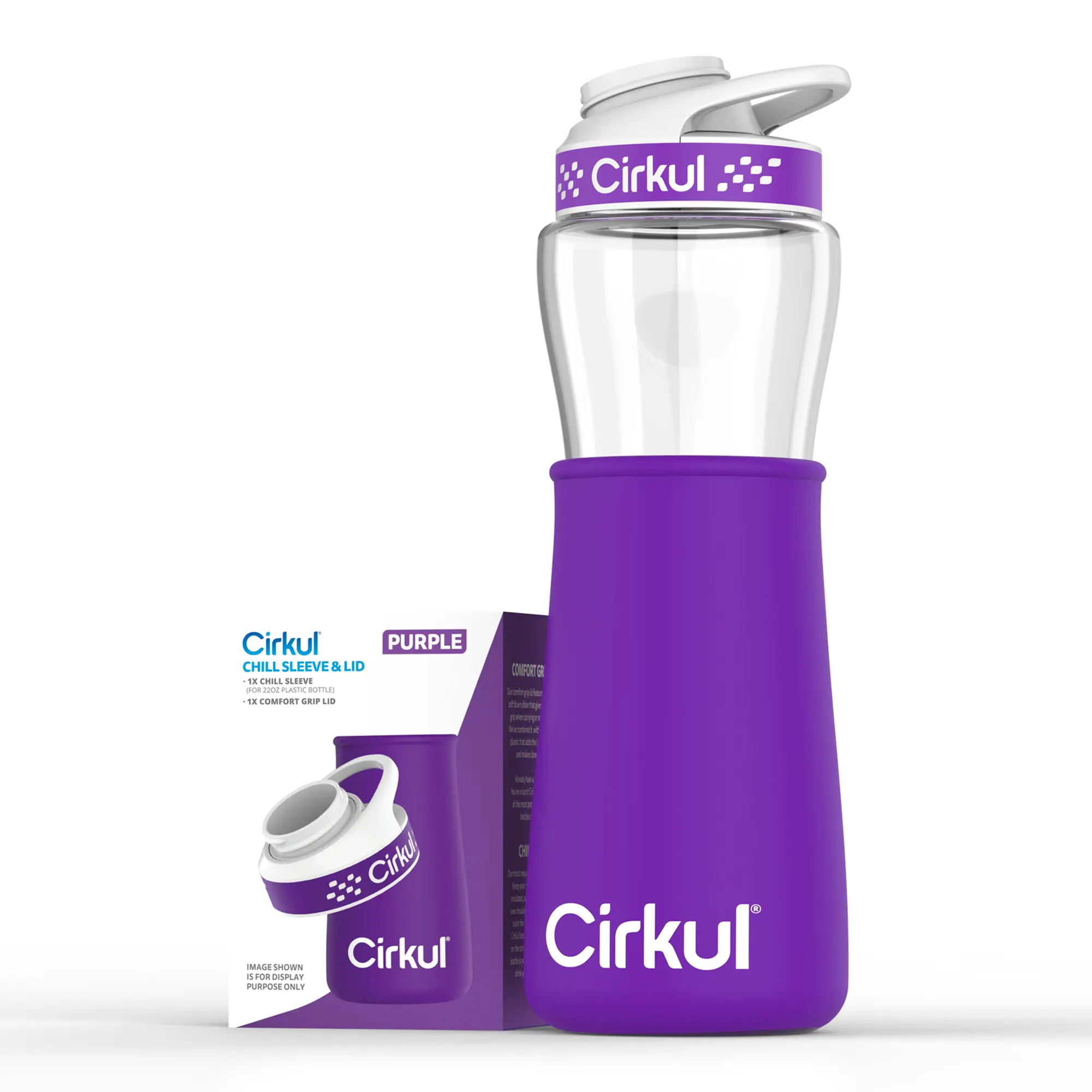Cirkul Chill Sleeve & Comfort-Grip Lid for 22oz Bottle, Purple Cirkul Chill Sleeve & Comfort-Grip Lid for 22oz Bottle, Purple