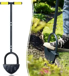 Saw-Tooth Lawn Edger – 38-Inch Half Moon Edging Tool with T-Grip for Sidewalk & Grass Borders