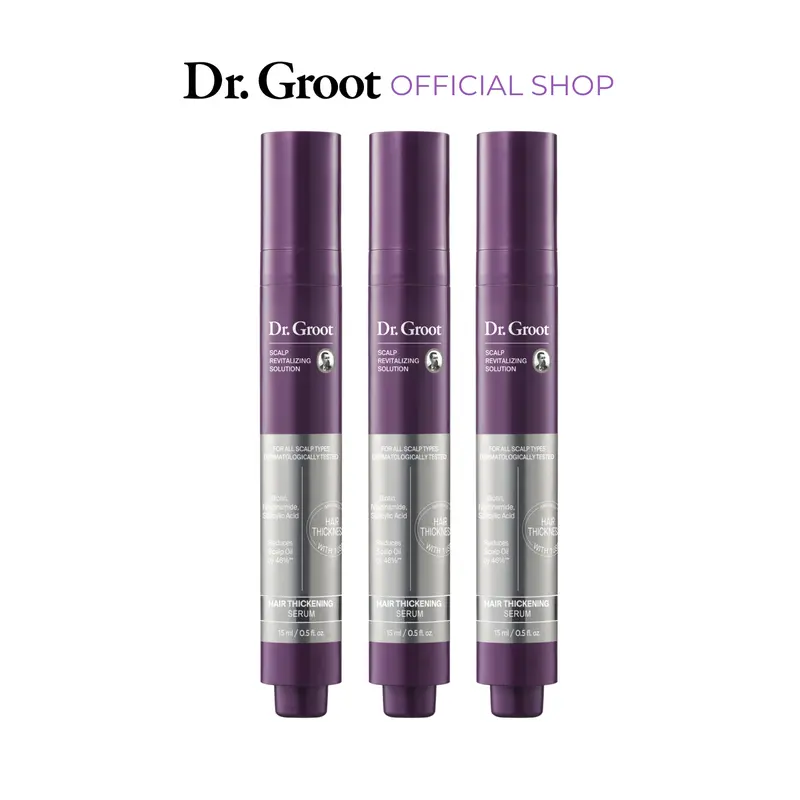 Dr. Groot Hair Thickening Roll On Serum Trio - Korean Nourishing Moisture Daily Haircare with Biotin & Rosemary Leaf Extract