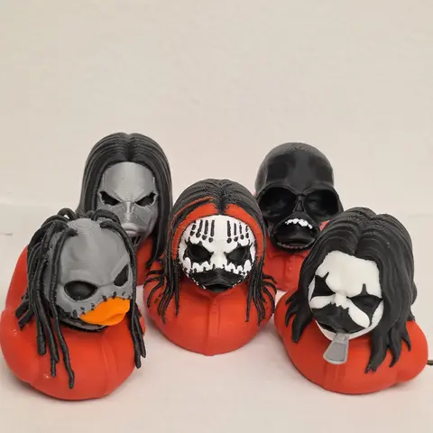 Slipknot Duck Collectable, 3D Printed Plastic Duck Fantasy Inspired Fashion Accessory, #8, #1, #0, #7, #4, Joey Jordison, Corey Taylor, Mick Thomson, Fan Art, Character Acrylic Keychains