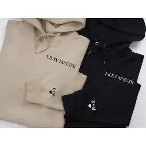 Personalized Couple Hoodies, Roman Numeral Embroidered Sweatshirt, Anniversary Shirt, Valentine's Day Gifts, Couple Gifts, Gifts For Her, Love Sweatshirt