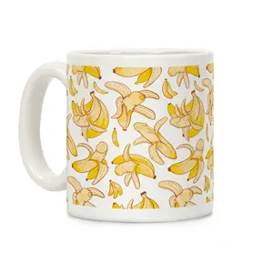 Banana Peni's Pattern Ceramic Coffee Mug, Funny Banana Peni's Ceramic Coffee Accent Mug, Perfect Gift for Him & Her
