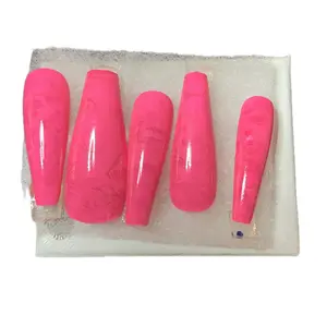 Pink marble coffin nails Nail Art