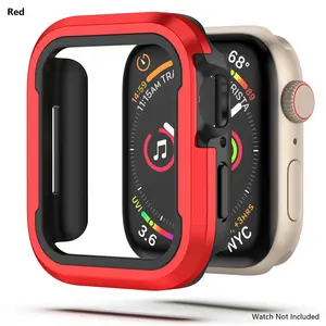 Rugged Alloy + Soft Silicone Case for Apple Watch Series 6/7/8/9/10/11 Ultra 3/2/1, Compatible with 42/44/45/46/49mm, Smart Watch Accessories, Perfect for Sports & Outdoor Adventures (Watch Not Included) Contains nano-ceramic adhesive strip