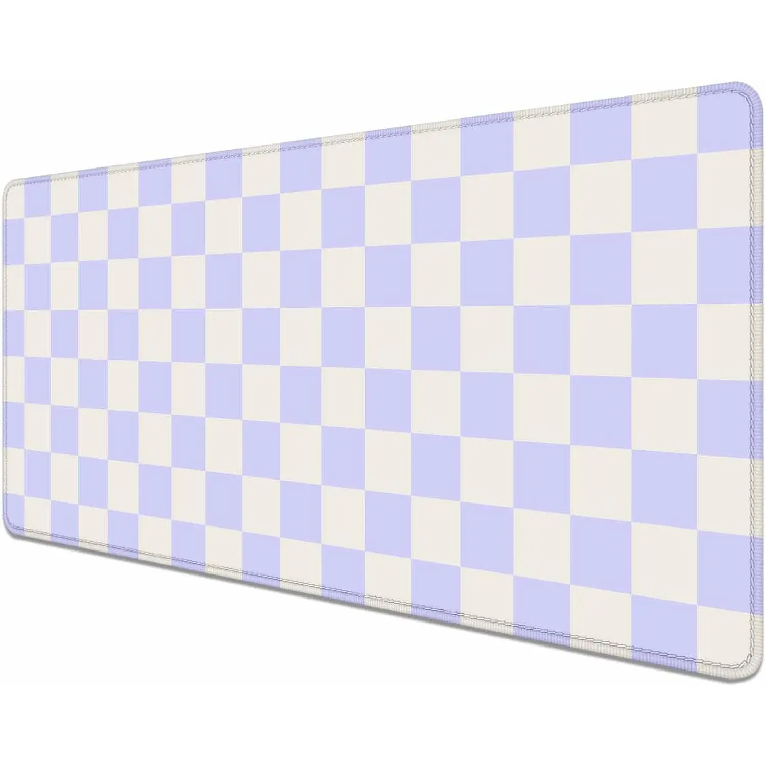 Pastel Purple Checkered Desk Mat, Aesthetic Pink Pattern Office Decor Extra Large Mouse Pad, Laptop Pad Mat, Game Mat, 24 x 14in