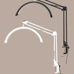 LED Half-Moon Clamp Table Lamp, USB Powered, 160 LED Eye-Care Bulbs, 10 Brightness Levels, Adjustable Color Temperature, Ideal for Beauty & Nail Art