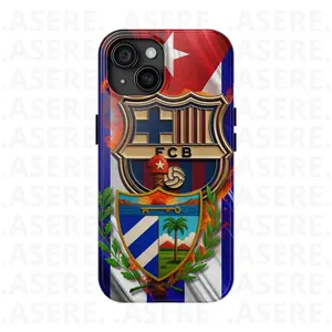 ESCUDO DE CUBA Y BARCELONA Custom Phone Case - Tough Polycarbonate Shell with TPU Lining, Lightweight Design, Impact Resistant, Glossy Finish