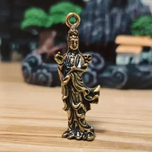 Buddha Keychain Pendant, Brass Decorative Hanging Accessory, Durable & Stylish Design, Perfect Gift for Home Office Use