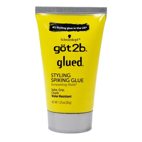 got2b Glued Styling Spiking Glue, Water Resistant Hair Gel with Long Lasting Hold for Sculpting and Defining, Haircare Product, Beauty Products, Styling Gel, Sculpt And Define, Corn Starch Modified, Hydroxyethylcellulose, Strong Hold Gel, Hairstyle Gel