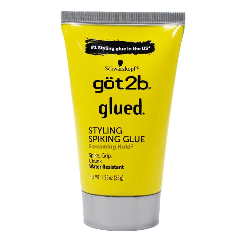 got2b Glued Styling Spiking Glue, Water Resistant Hair Gel with Long Lasting Hold for Sculpting and Defining, Haircare Product, Beauty Products, Styling Gel, Sculpt And Define, Corn Starch Modified, Hydroxyethylcellulose, Strong Hold Gel, Hairstyle Gel