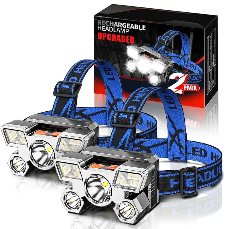 USB Rechargeable LED Lights Head Lamp, Super Bright Head Flashlights, LED Flashlight for Men, Portable Head Flashlight for Outdoor Fishing Camping, Ou