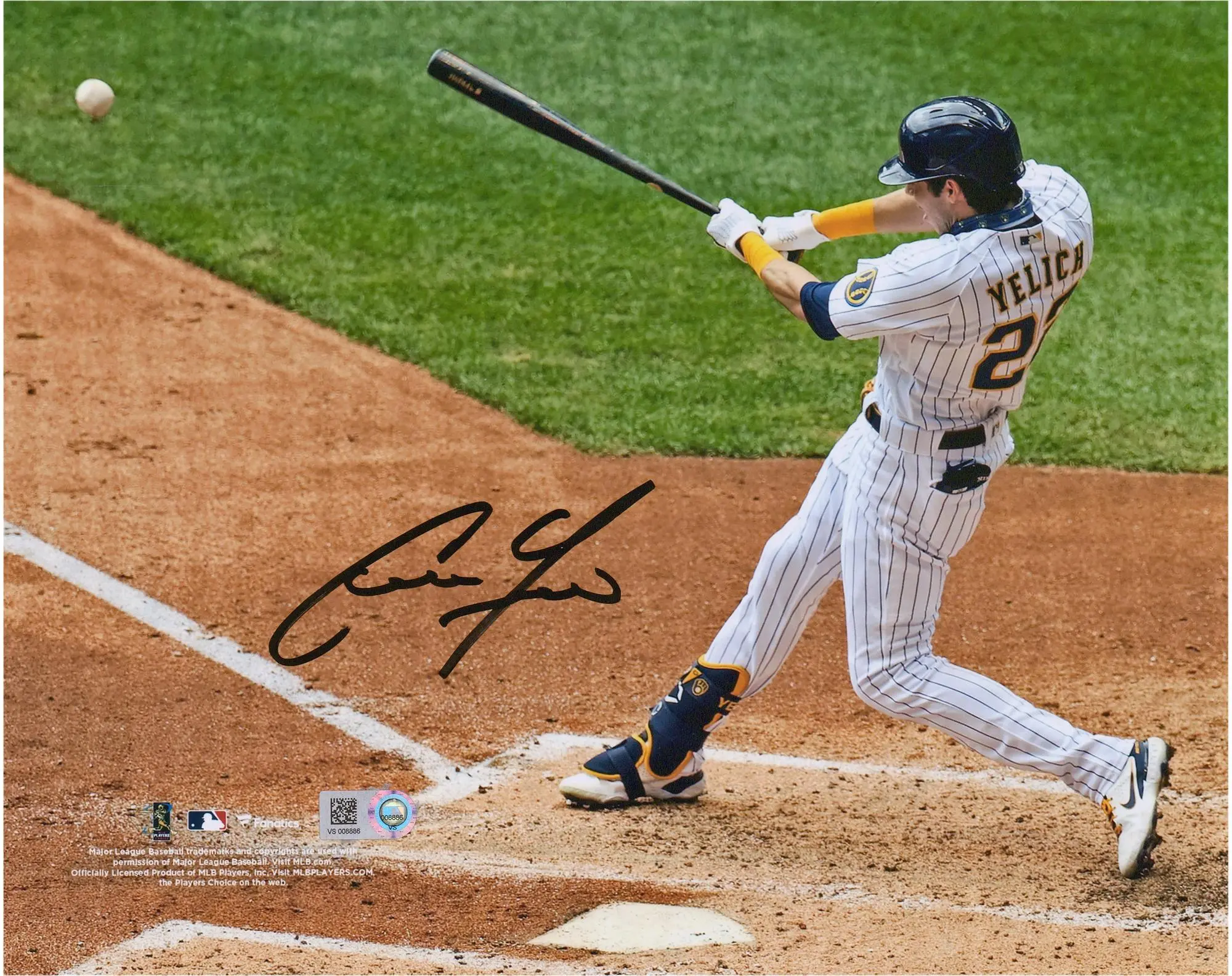 Christian Yelich Milwaukee Brewers Autographed 8" x 10" Hitting Photograph - Fanatics Authentic Certified