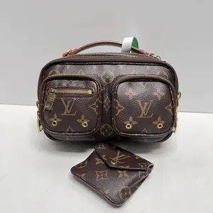 Pre-owned Louis Vuitton Coated Canvas Crossbody Bags Utility Monogram with Accessory Pouch