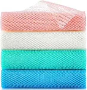 4 Pieces African Exfoliating Net, Long  Net Sponge, Nylon  Net Cloth, Exfoliating Washcloth, Body Scrubbers for Use in Shower, Back Scrubber Skin Smoothers for Bath (Multicolor 4)