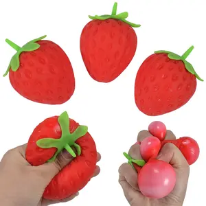 Super Large Strawberry Squeeze Toy, Soft Realistic Stress Ball, Creative Stress Relief Tool, Perfect Gift for Halloween, Thanksgiving, Christmas