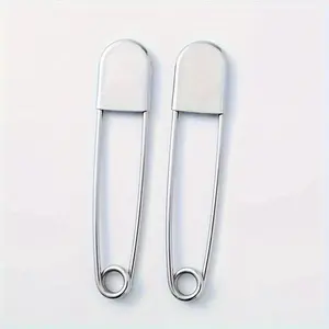 2pcs, Plus Size Pin, Stainless Steel Wire Large Pin, Large Buckle Pin, Safety Paper Clip, Plus Stable Pin