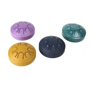 4.5 Inch 8-tone D-tone Steel Tongue Drum, 1 Count Ethereal Drum with Mallets, Musical Instrument for Beginners, Gift for Friends