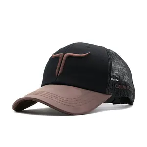 Cattle Ranch Black/Brown Adjustable Cap with 3D Embroidery High Quality Hat Curved Brim