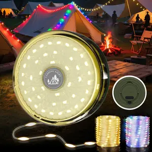 Camping String Lights, 4000mAh Rechargeable Tent Lights String with 13 Lighting Modes, 32.8ft Retractable Waterproof Camp Light, Outdoor Portable Camping Lights for Tent, Travel, Garden Decoration