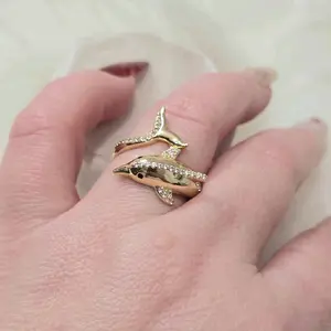 Dolphin ring..Various sizes. Gold Plated.