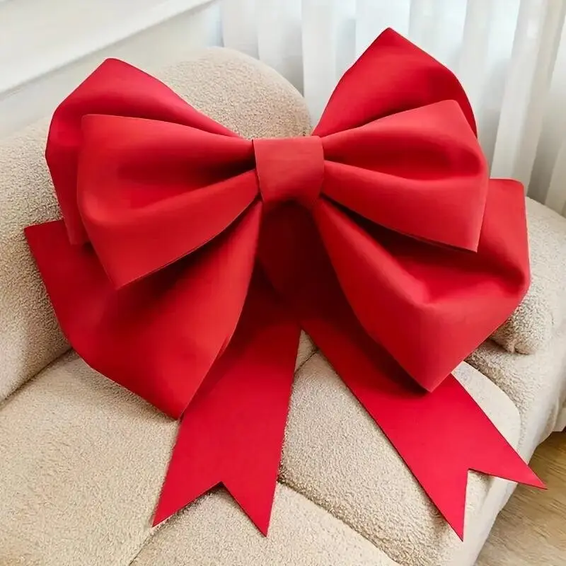1pc Large Red Bow, Giant Bow, Decorative Bow, Car Bow, Garden Party Bow, Door Bows, Outdoor Wreath Bow for Christmas Tree Topper, Fireplace, Home Front Door, Party, Wedding, Shower, Party Decoration Supplies