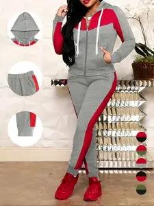 Women's Two-Piece Casual Jogging Set, Sweatsuit Set Outfit with Pockets, Comfortable Sports for Running & Training, Stylish Activewear for Women, Sports Clothing Set, Athleisure Sweatsuit