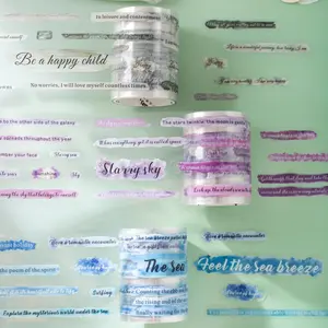 Watercolor Letter Tape, 1 Roll/bag Colorful Self Adhesive Decorative Tape, Decorative Sticker for DIY Scrapbooking, Scrapbook Page, Journaling, Gift Wrapping Decoration, Waterproof Durable Sticker, Scrapbook Materials