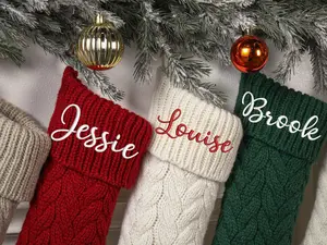 2024 Embroidered Christmas Stockings Personalized Christmas Stockings Knitted Stockings With Name Holiday Stockings Holiday Decor Gift
