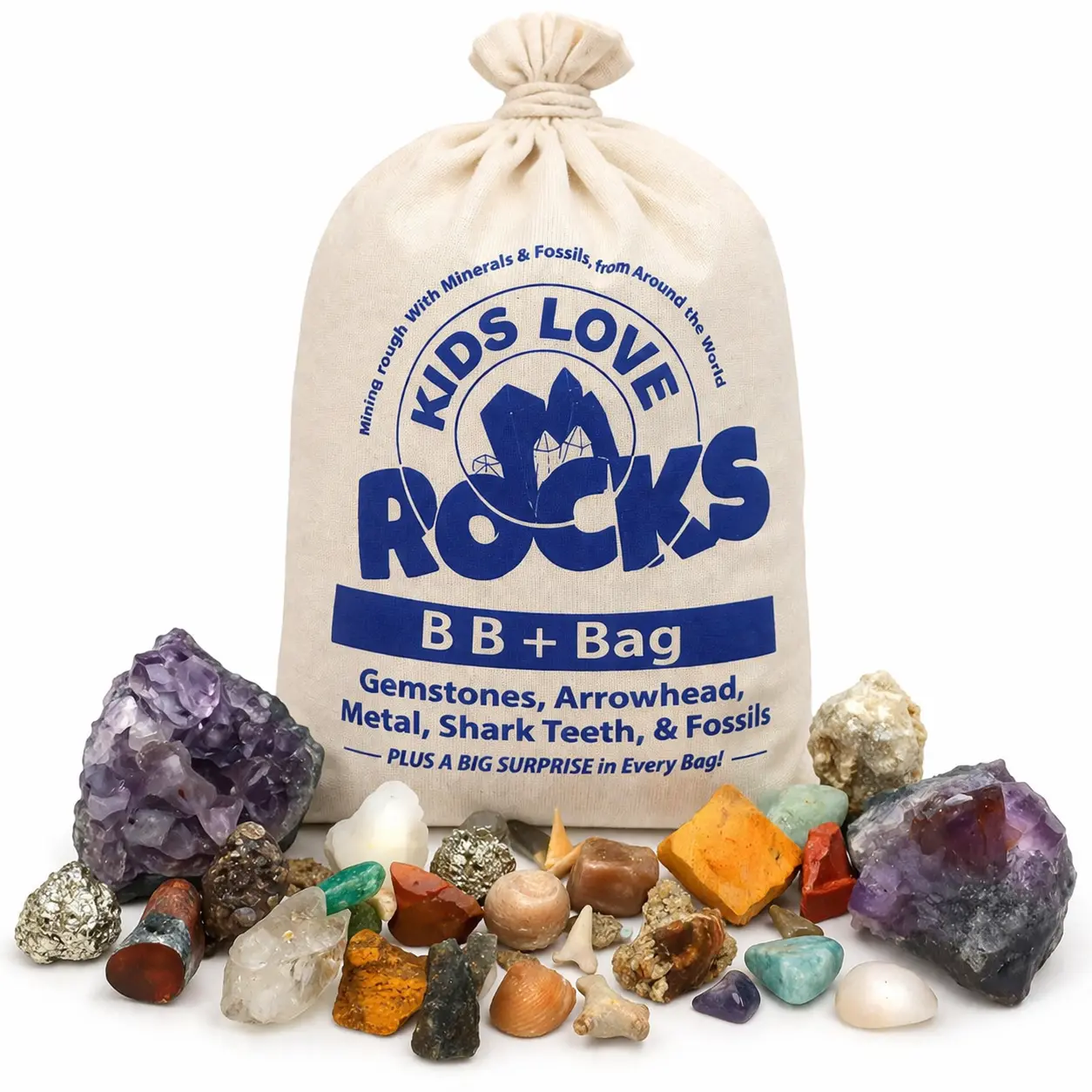Big Bag+ Gemstone Mining bag with Natural Amethyst Crystal Cloth Big Bag+ Gemstone Mining bag with Natural Amethyst Crystal Cloth