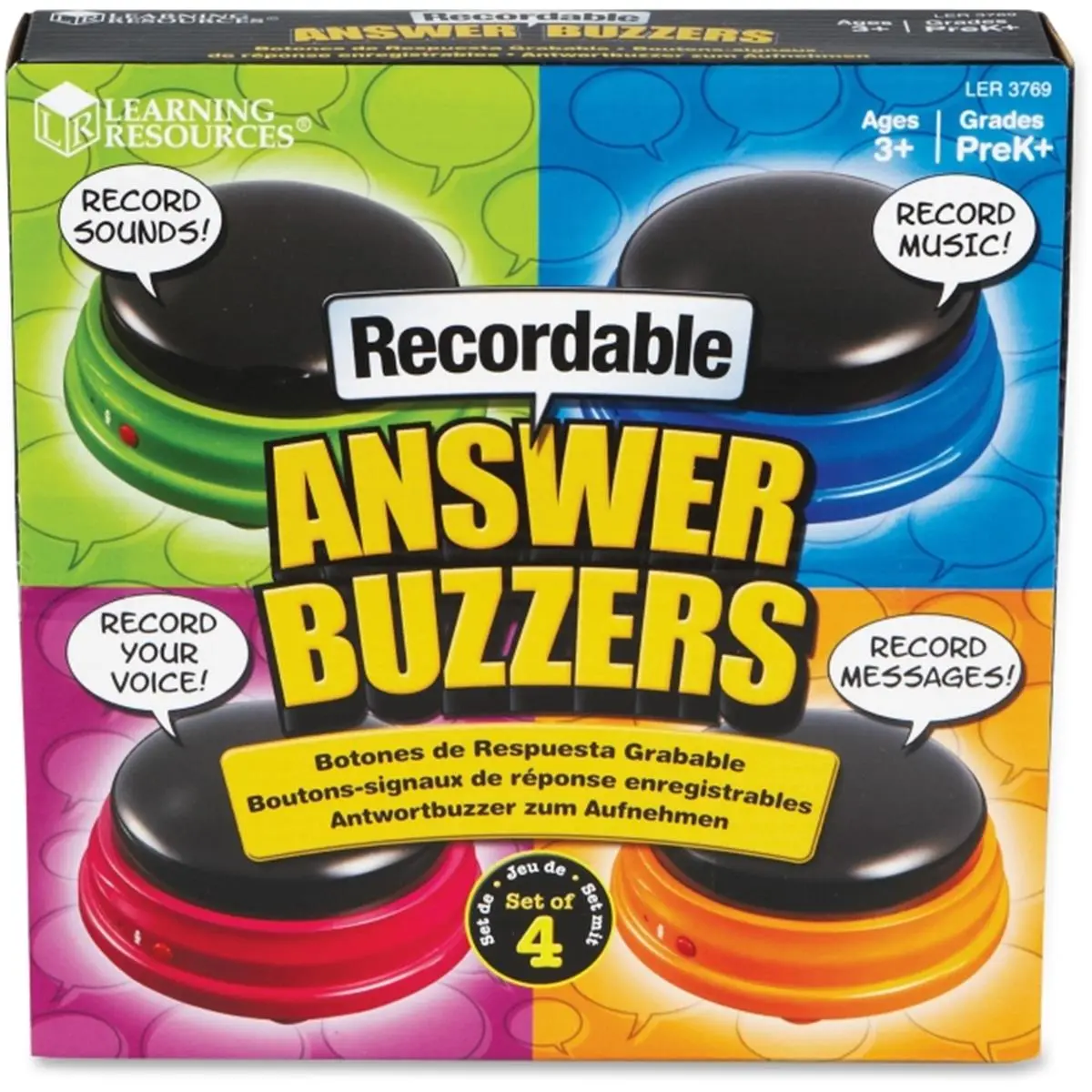 212 MAIN Wireless Recordable Answer Buzzers - Early Learning Tool with Voice Recorder, Recorder Player, and Audios for Young Children