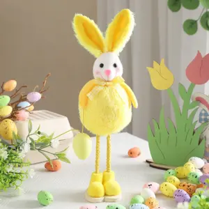 Easter Home Window Decoration Hanging Ornament, Creative Cute Plush Easter Bunny Figurine, Adorable Easter Decorations for Home