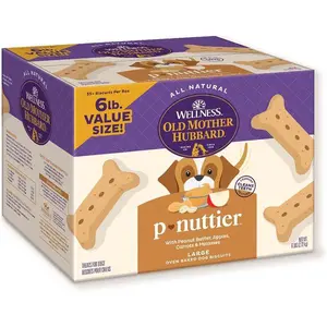 Wellness P-Nuttier Dog Biscuits, Natural, Training Treats, Peanut Butter Flavor, Large Size, (6 Pound Box)