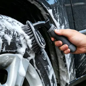 Car Tire Brush, Wheel HUB Cleaner, Car Wash Brush, Specialized Tire Cleaning Tool, Stain Remover Brush, Essential Car Care Gear