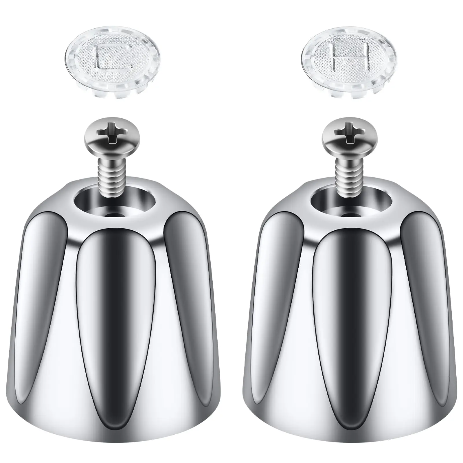 2 Piece Shower Knob Replacement  Compatible With Price Pfister Verve And Bathtub Faucet Handle Include 1 Hot Cold Knobs Screws (polished Chrome)