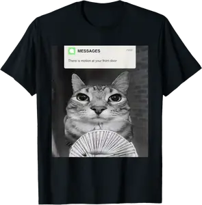Funny Ring Cat With Motion At Your Front Door Brainrot Meme T-Shirt - Nicolelebro Shop 34B0F887254T