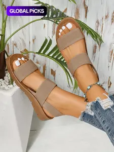 Women's Summer 2024 Fashionable Slip on Flat Sandals, Bohemian Trending Sandals, Boho Sandals, Casual Comfortable Sandals for Beach Party, Simple Comfortable Shoes for Indoor and Outdoor